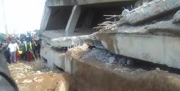 A screengrab image of a collapsed building in Bungoma.